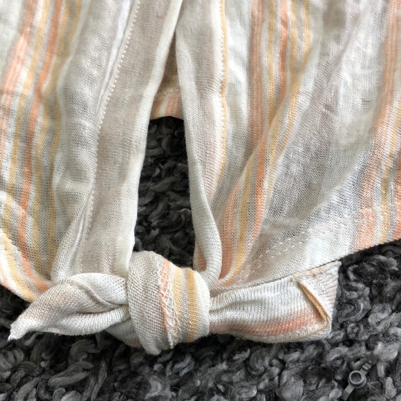 RACHEL Zoe striped button up tank with front tie - Picture 4 of 5